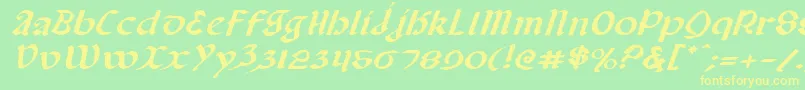 Valeriusei Font – Yellow Fonts on Green Background