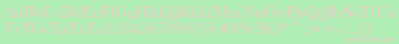 フォントFrysBaskervilleBt – 緑の背景にピンクのフォント