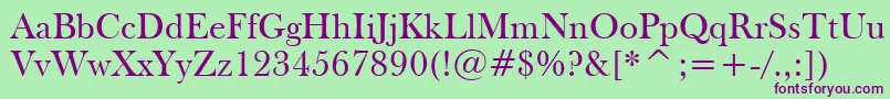 FrysBaskervilleBt Font – Purple Fonts on Green Background