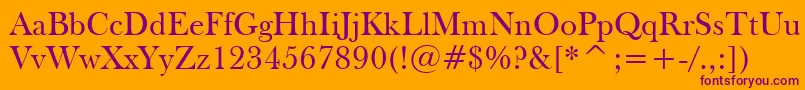 FrysBaskervilleBt Font – Purple Fonts on Orange Background