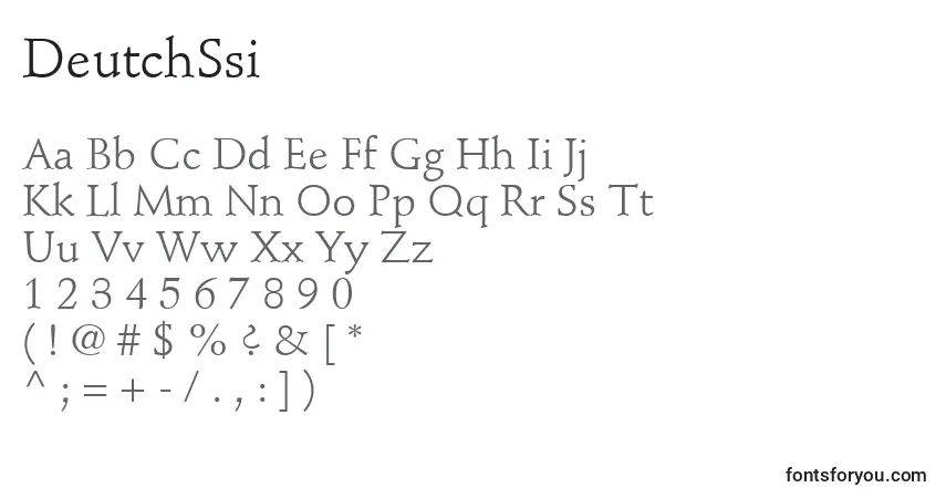 Schriftart DeutchSsi – Alphabet, Zahlen, spezielle Symbole