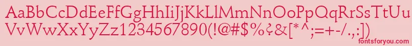 DeutchSsi-Schriftart – Rote Schriften auf rosa Hintergrund