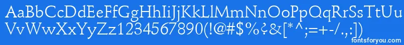 DeutchSsi-Schriftart – Weiße Schriften auf blauem Hintergrund