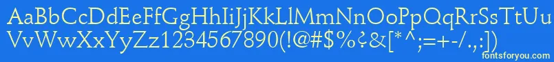 DeutchSsi-Schriftart – Gelbe Schriften auf blauem Hintergrund