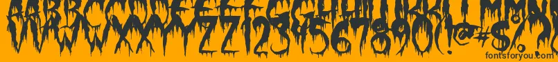 WerewolfMoon-Schriftart – Schwarze Schriften auf orangefarbenem Hintergrund