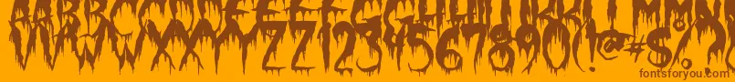 Fonte WerewolfMoon – fontes marrons em um fundo laranja