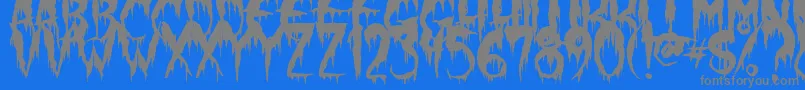 Fonte WerewolfMoon – fontes cinzas em um fundo azul