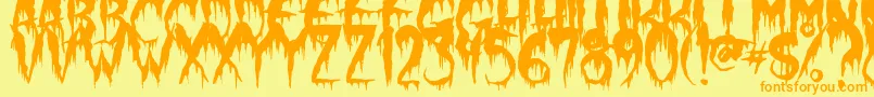 WerewolfMoon-Schriftart – Orangefarbene Schriften auf gelbem Hintergrund