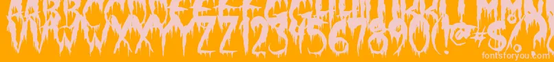 WerewolfMoon Font – Pink Fonts on Orange Background