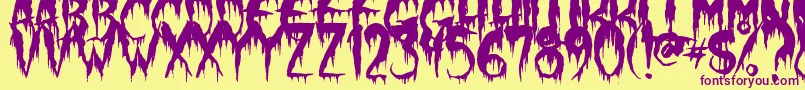 Fonte WerewolfMoon – fontes roxas em um fundo amarelo