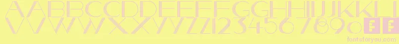 フォントSheStoleTheNight – ピンクのフォント、黄色の背景