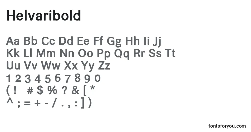 Шрифт Helvaribold – алфавит, цифры, специальные символы