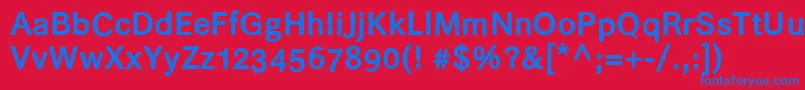 フォントHelvaribold – 赤い背景に青い文字