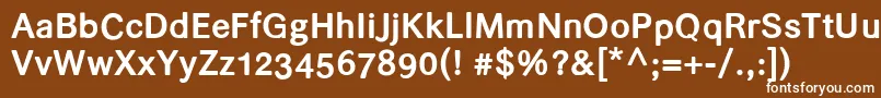 フォントHelvaribold – 茶色の背景に白い文字