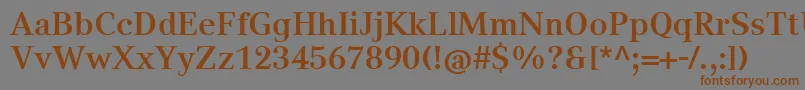 フォントCompatilTextLtComBold – 茶色の文字が灰色の背景にあります。