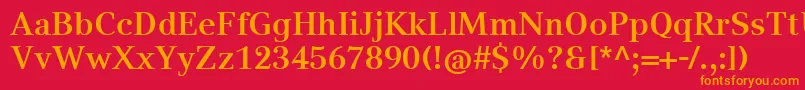 フォントCompatilTextLtComBold – 赤い背景にオレンジの文字