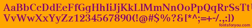 CompatilTextLtComBold Font – Purple Fonts on Orange Background