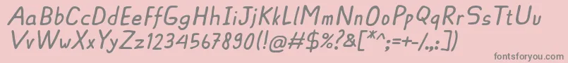 フォントAscotaRegularItalic – ピンクの背景に灰色の文字