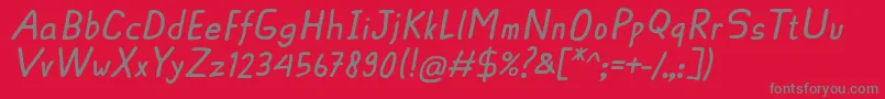 Шрифт AscotaRegularItalic – серые шрифты на красном фоне
