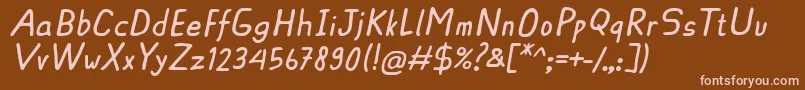 Czcionka AscotaRegularItalic – różowe czcionki na brązowym tle