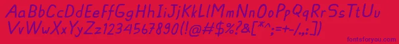 Шрифт AscotaRegularItalic – фиолетовые шрифты на красном фоне