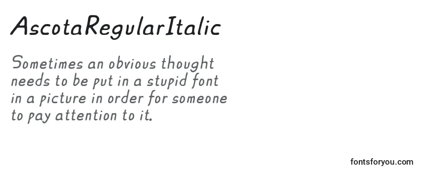 AscotaRegularItalic Font
