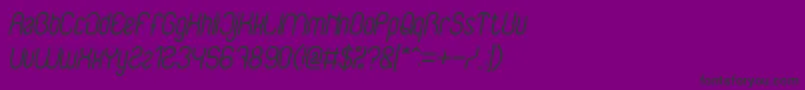 フォントBabysuperheroItalicBold – 紫の背景に黒い文字