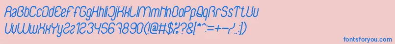 BabysuperheroItalicBold Font – Blue Fonts on Pink Background