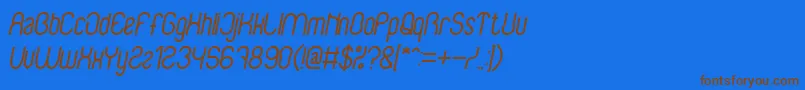 BabysuperheroItalicBold Font – Brown Fonts on Blue Background