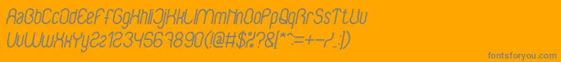 BabysuperheroItalicBold-Schriftart – Graue Schriften auf orangefarbenem Hintergrund