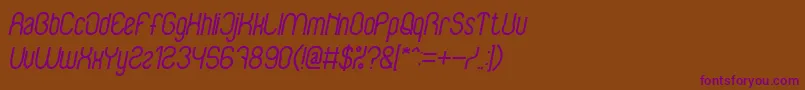 BabysuperheroItalicBold Font – Purple Fonts on Brown Background