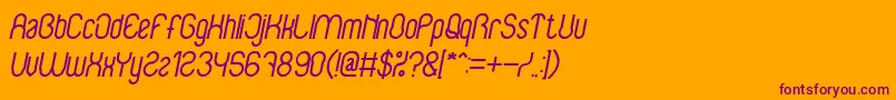 BabysuperheroItalicBold Font – Purple Fonts on Orange Background