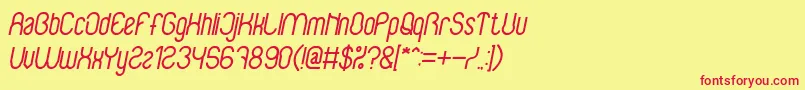 BabysuperheroItalicBold Font – Red Fonts on Yellow Background