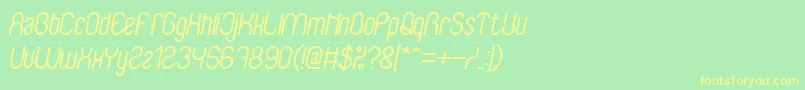 BabysuperheroItalicBold Font – Yellow Fonts on Green Background