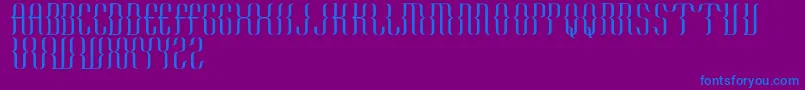 KurawalBeta-Schriftart – Blaue Schriften auf violettem Hintergrund