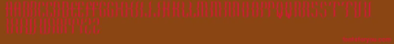 KurawalBeta-Schriftart – Rote Schriften auf braunem Hintergrund