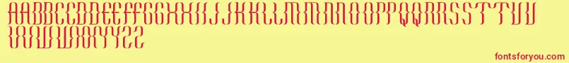 KurawalBeta Font – Red Fonts on Yellow Background