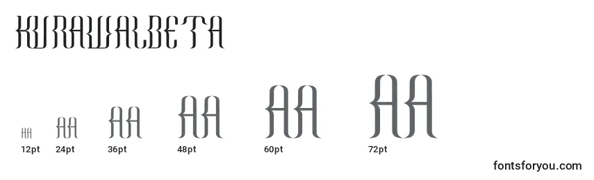 KurawalBeta Font Sizes