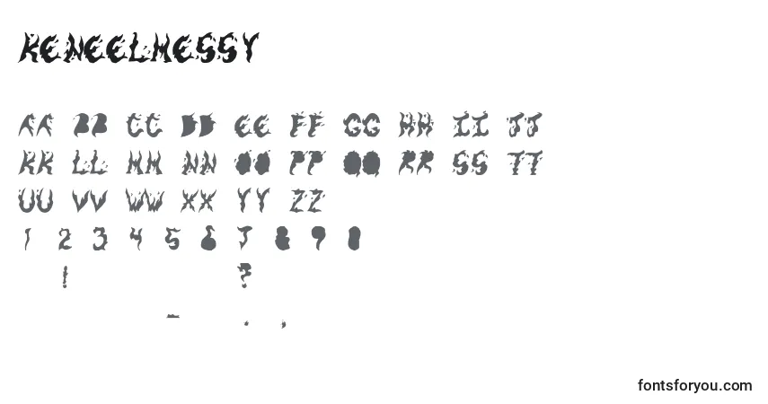 A fonte KeneelMessy – alfabeto, números, caracteres especiais