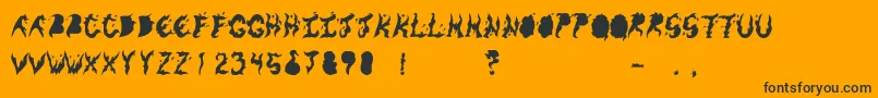 KeneelMessy Font – Black Fonts on Orange Background