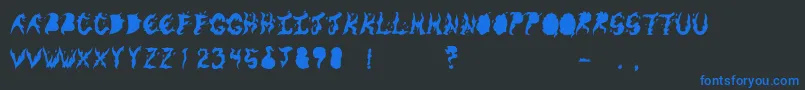 KeneelMessy Font – Blue Fonts on Black Background