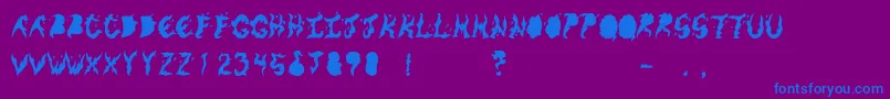 KeneelMessy-Schriftart – Blaue Schriften auf violettem Hintergrund