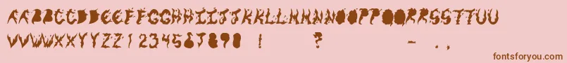 KeneelMessy Font – Brown Fonts on Pink Background