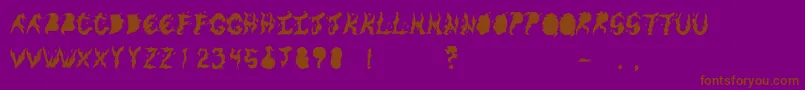 KeneelMessy Font – Brown Fonts on Purple Background