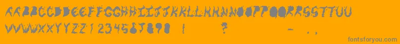 KeneelMessy Font – Gray Fonts on Orange Background