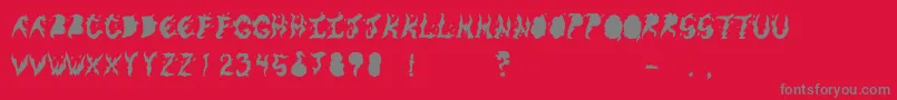 KeneelMessy Font – Gray Fonts on Red Background