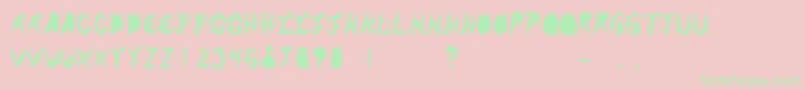 KeneelMessy Font – Green Fonts on Pink Background