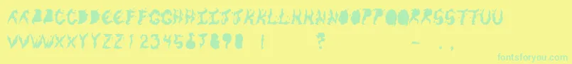 KeneelMessy Font – Green Fonts on Yellow Background