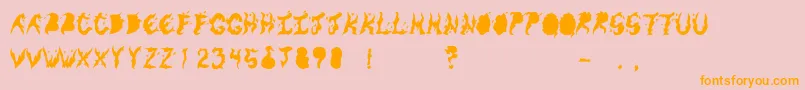 KeneelMessy Font – Orange Fonts on Pink Background