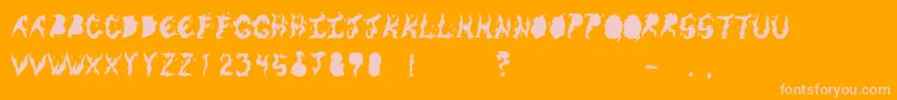 KeneelMessy Font – Pink Fonts on Orange Background